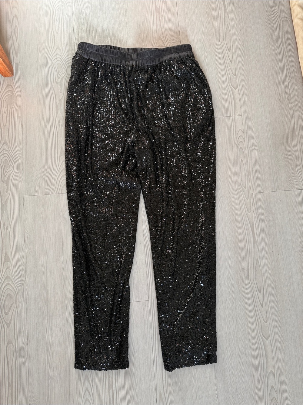 Ramy Brook Black Sequin Straight-Leg Pants